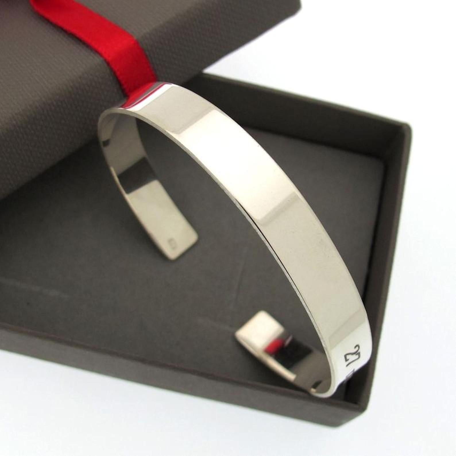 Custom Engraved Sterling Silver Cuff Bracelet - Anniversary Gift for Husband