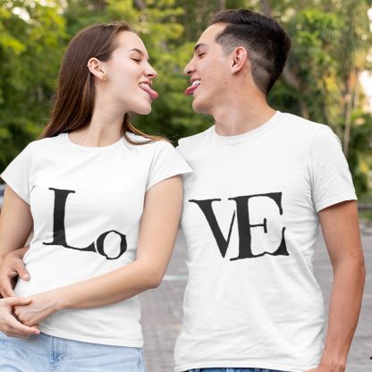 LO VE Valentines Day Humorous Love Matching Outfits Set for Couples