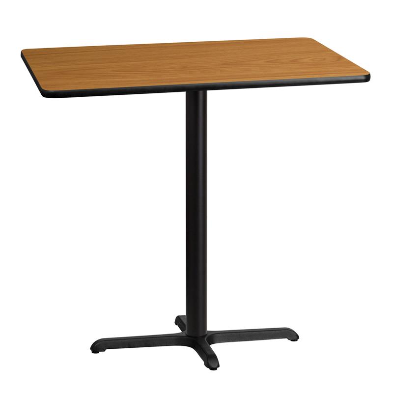 Flash Furniture 30 x 42 Rectangular Natural Laminate Bar Height Table Set