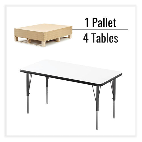 Correll Markerboard Activity Table - 48x24 Inches, White Top with Black Legs