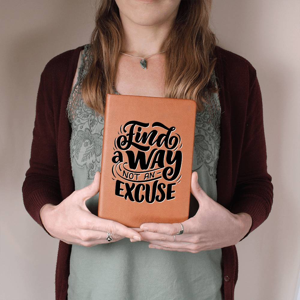Find A Way - Inspirational Leather Journal for Motivation and Reflection