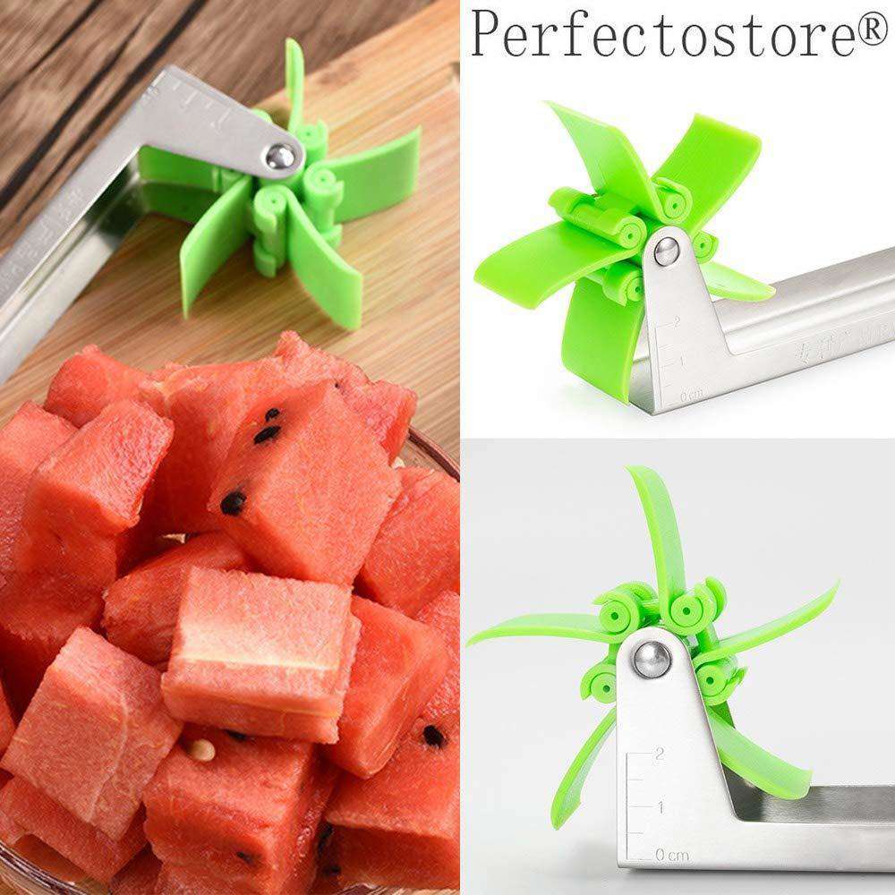 Perfectostore Stainless Steel Watermelon Slicer Cutter Knife Corer - Kitchen Gadget for Fruits & Vegetables