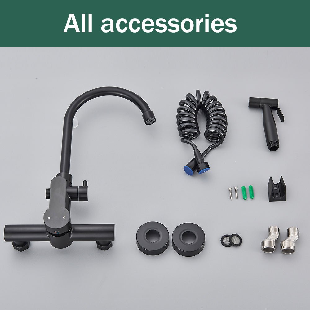 MIRODEMI® Wall Mounted Kitchen Faucet with Extendable Bidet