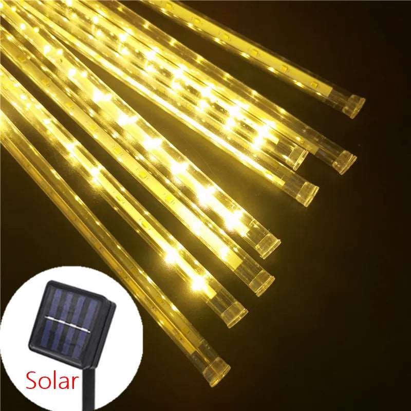 Solar LED Meteor Shower Christmas Lights - Energy Efficient Outdoor Decor