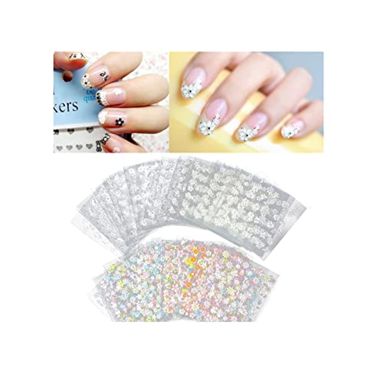 ZITIANY 50 Sheets 3D Flower Nail Art Stickers Decals for Women and Girls