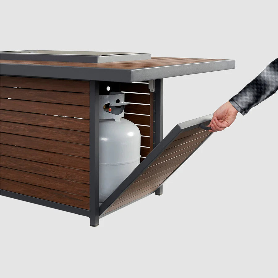 Outdoor Greatroom Co Kenwood Rectangular Gas Fire Pit Table - Chat or Dining Height