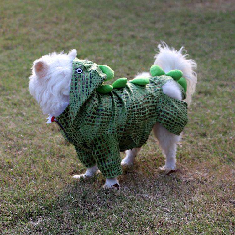 Green Cute Crocodile Shape Pet Clothes Cosplay Soft Texture Dogs Hooded Coat Costume Halloween Pets Supplies