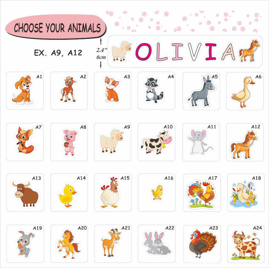 Wooden Name Puzzle - Personalized Farm Animals Gift for Kids