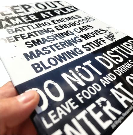 Funny Gamer Decor, Keep Out Gamers Only 12 x 8 Tin Signs