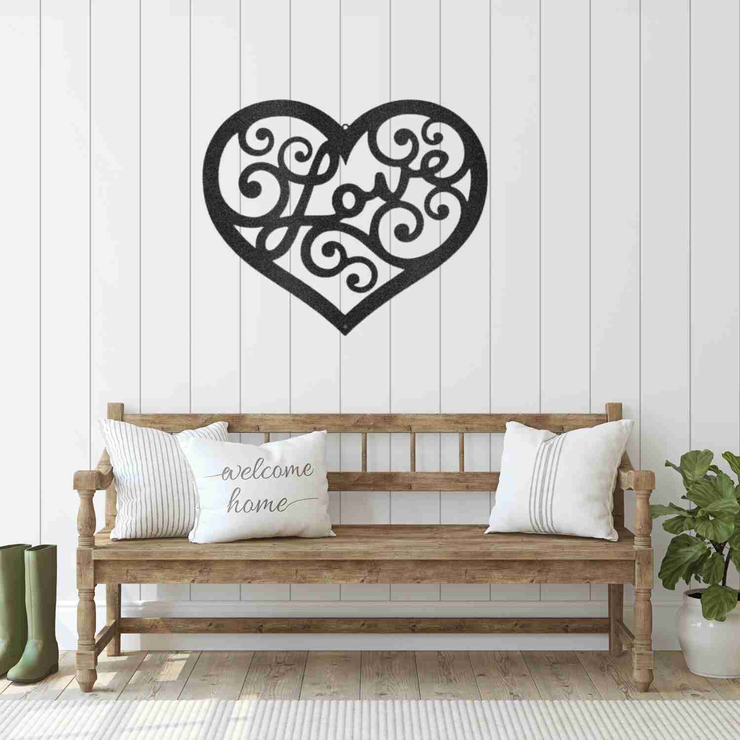 Love Swirl - Custom Metal Heart Sign - 11th Anniversary Gift