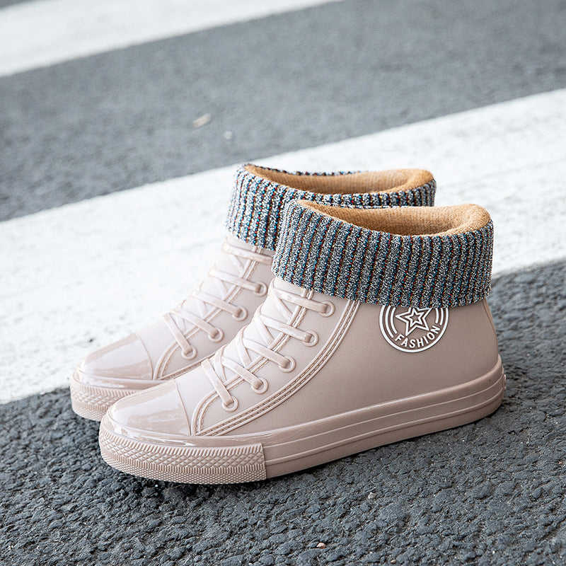 Spring And Autumn Fashion Women's Trend Short Working Rain Boots