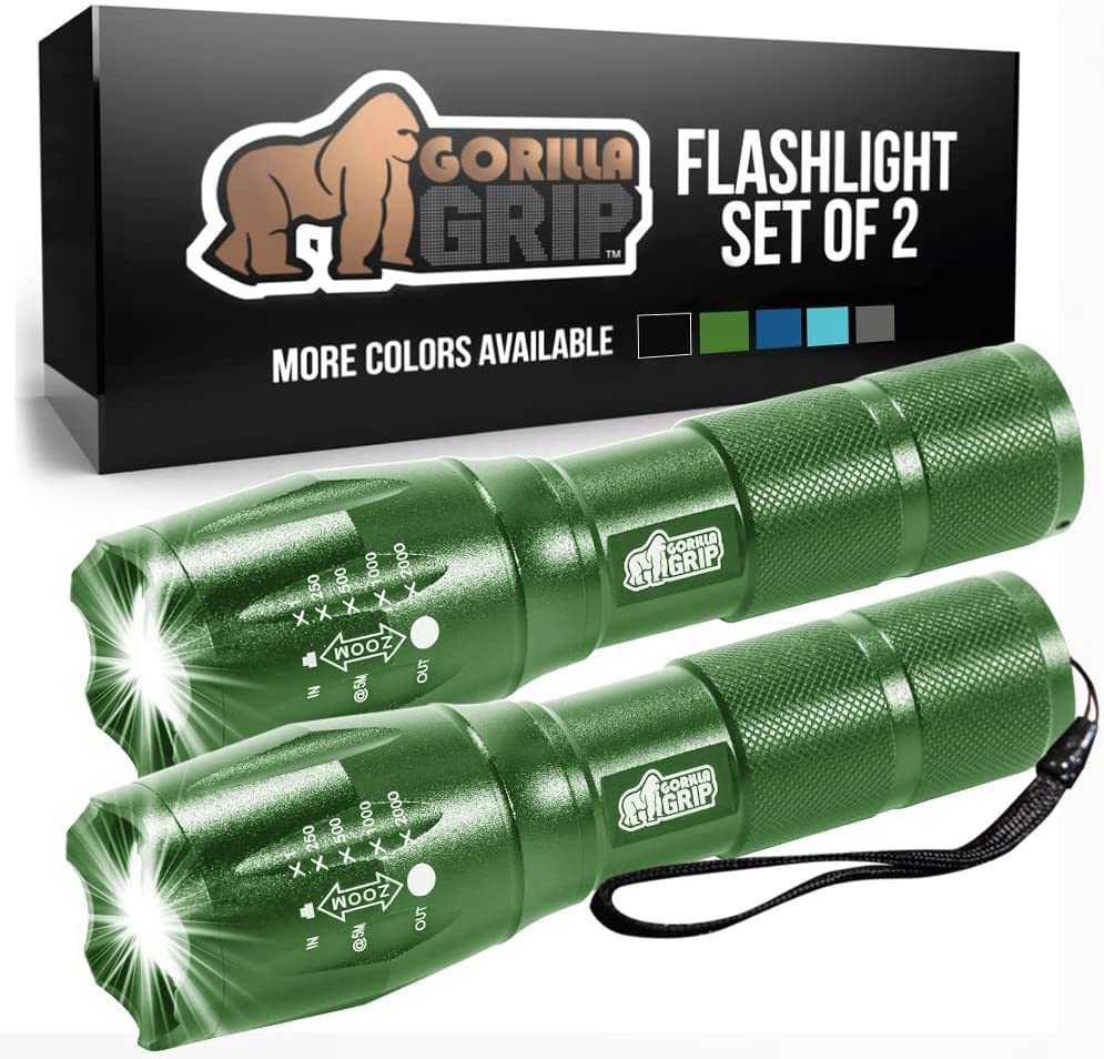 2 Pack Tactical Handheld LED Flashlight - Ultra Bright 5 Mode, Long Lasting, Water Resistant, High Lumen (750 FT Zoom), Ideal for Camping & Outdoor Activities