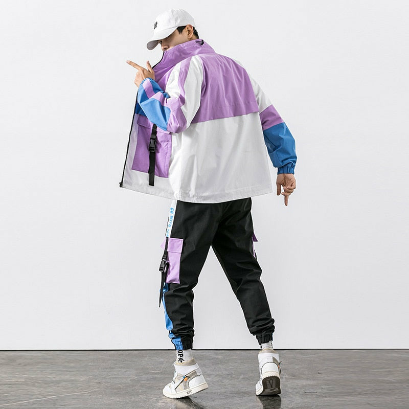 Hip Hop Work Wear Mens Jacket & Pant 2PCs Set Tracksuit Clothing