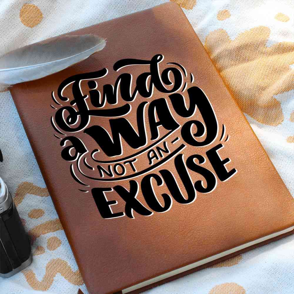 Find A Way - Inspirational Leather Journal for Motivation and Reflection