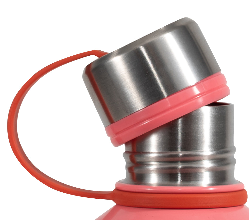 COOL GEAR 4-Pack 16 oz Stainless Steel Vacuum Insulated Water Bottle with Twist Off Cap & Finger Loop Carry