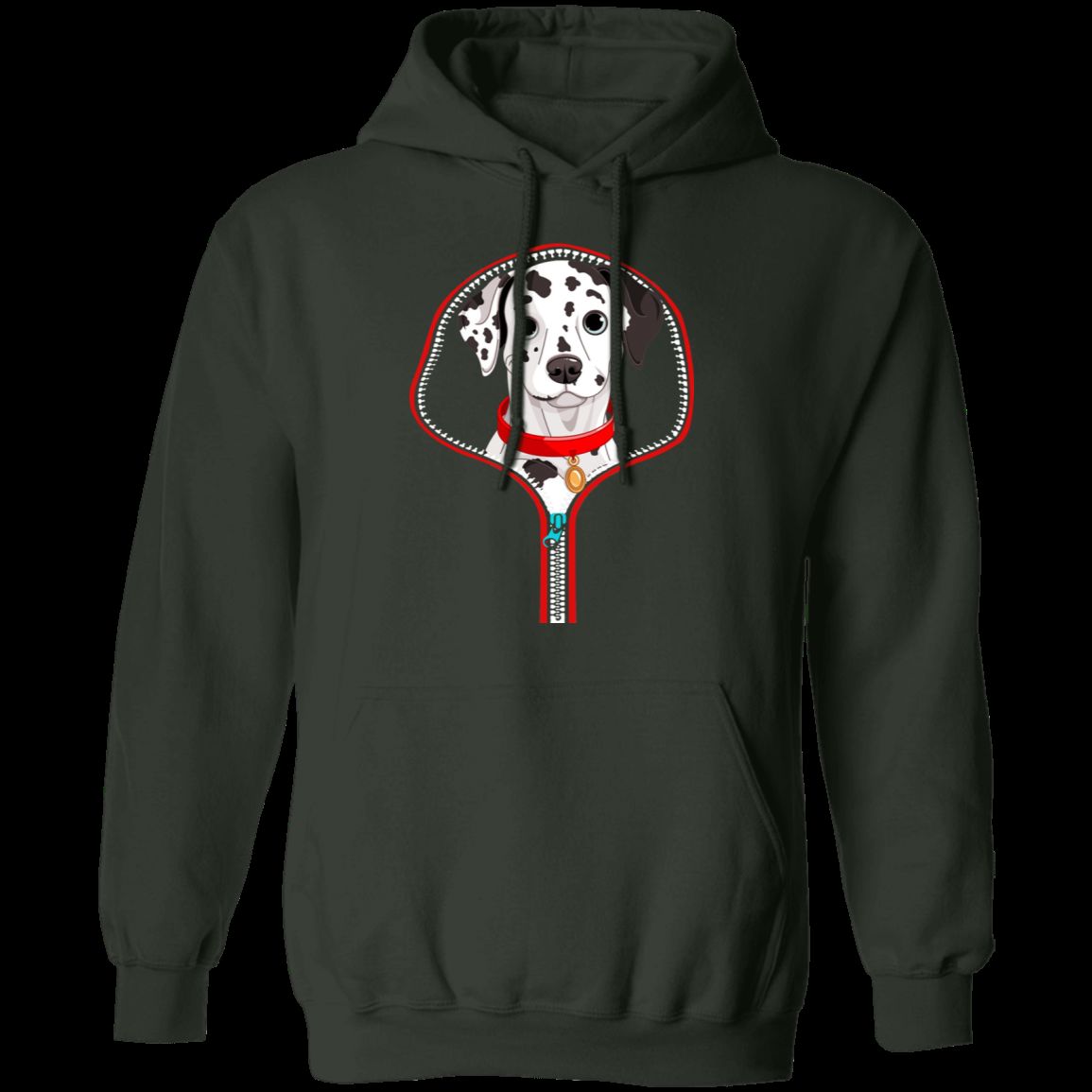 DALMATIAN ZIP-DOWN LADIES Pullover Hoodie - 8 oz Cotton/Poly Blend