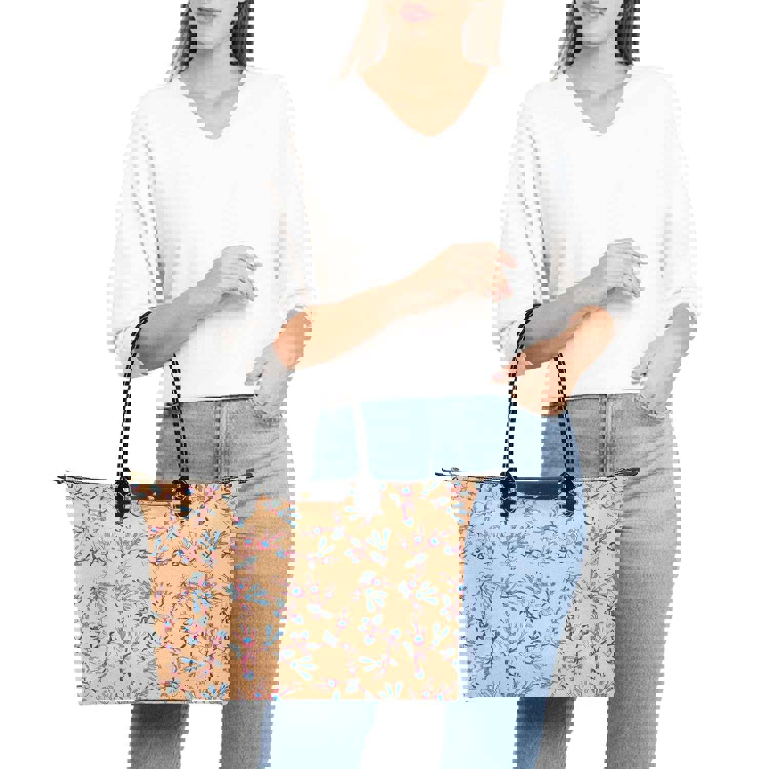 Swift Floral Peache Single-Shoulder Lady Handbag