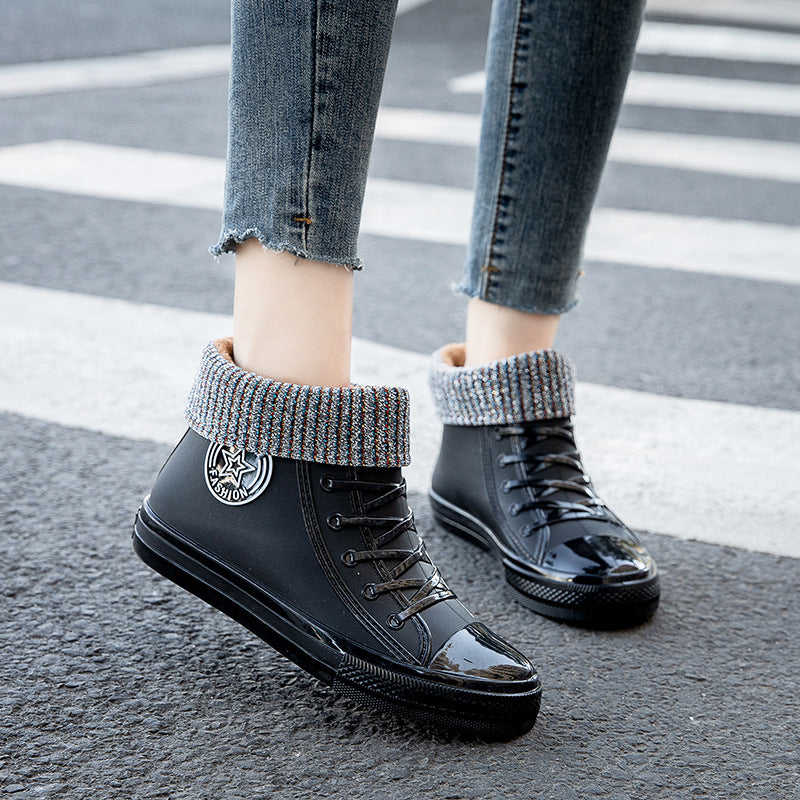 Spring And Autumn Fashion Women's Trend Short Working Rain Boots