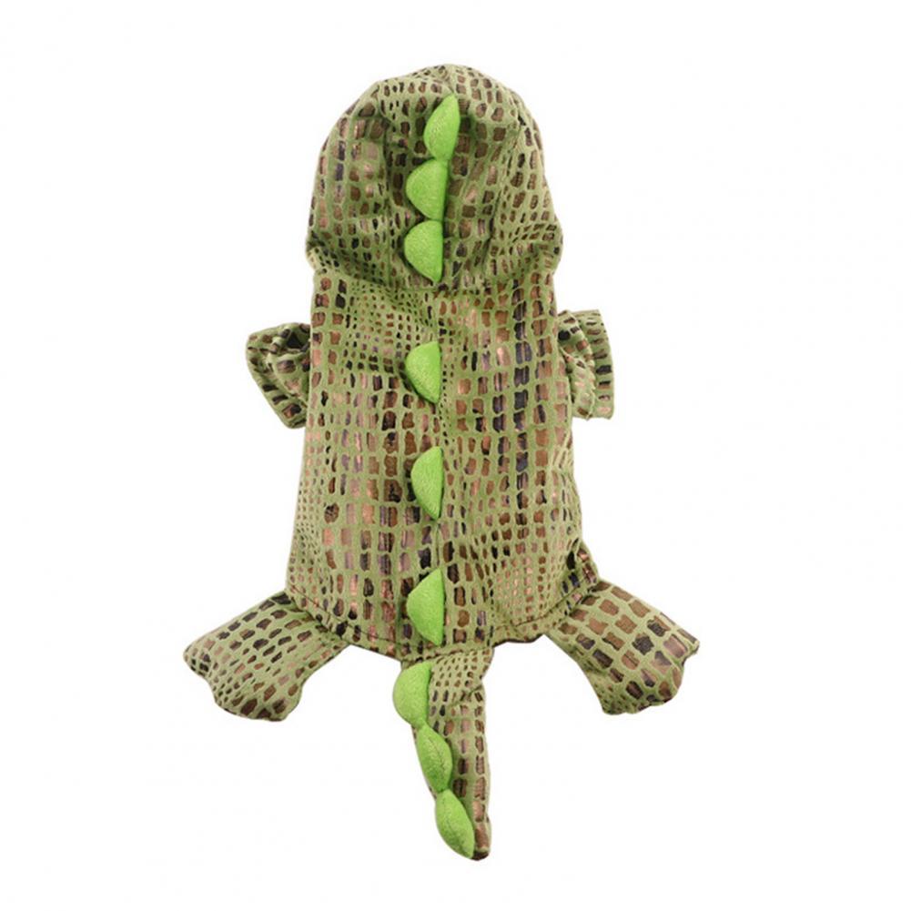 Green Cute Crocodile Shape Pet Clothes Cosplay Soft Texture Dogs Hooded Coat Costume Halloween Pets Supplies