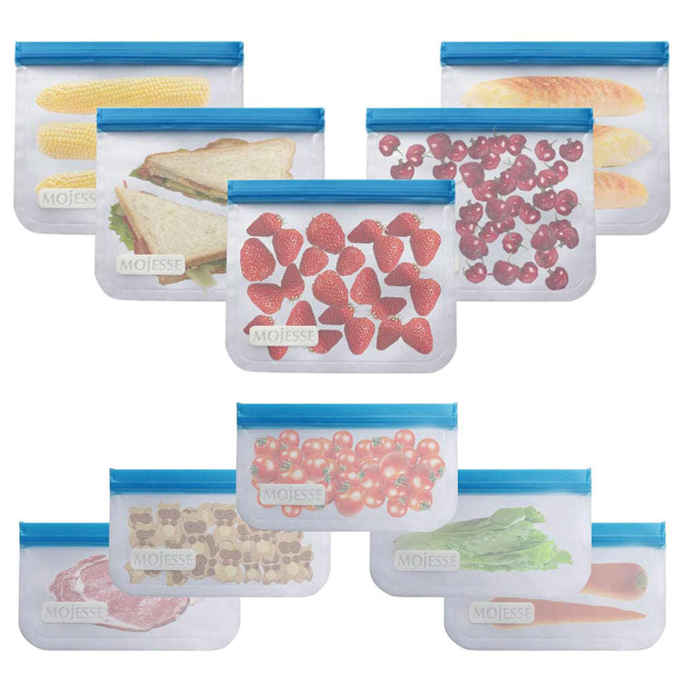 RONSHIN 10PCS Reusable Leakproof Ziplock Sandwich Bags