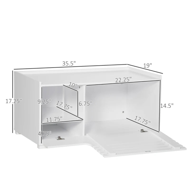 PawHut Cat Hidden Litter Box Enclosure Side Table - Grey