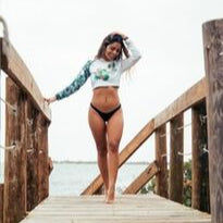 Paradise Ladies Hoodie Crop Top with UPF +50 Sun Protection