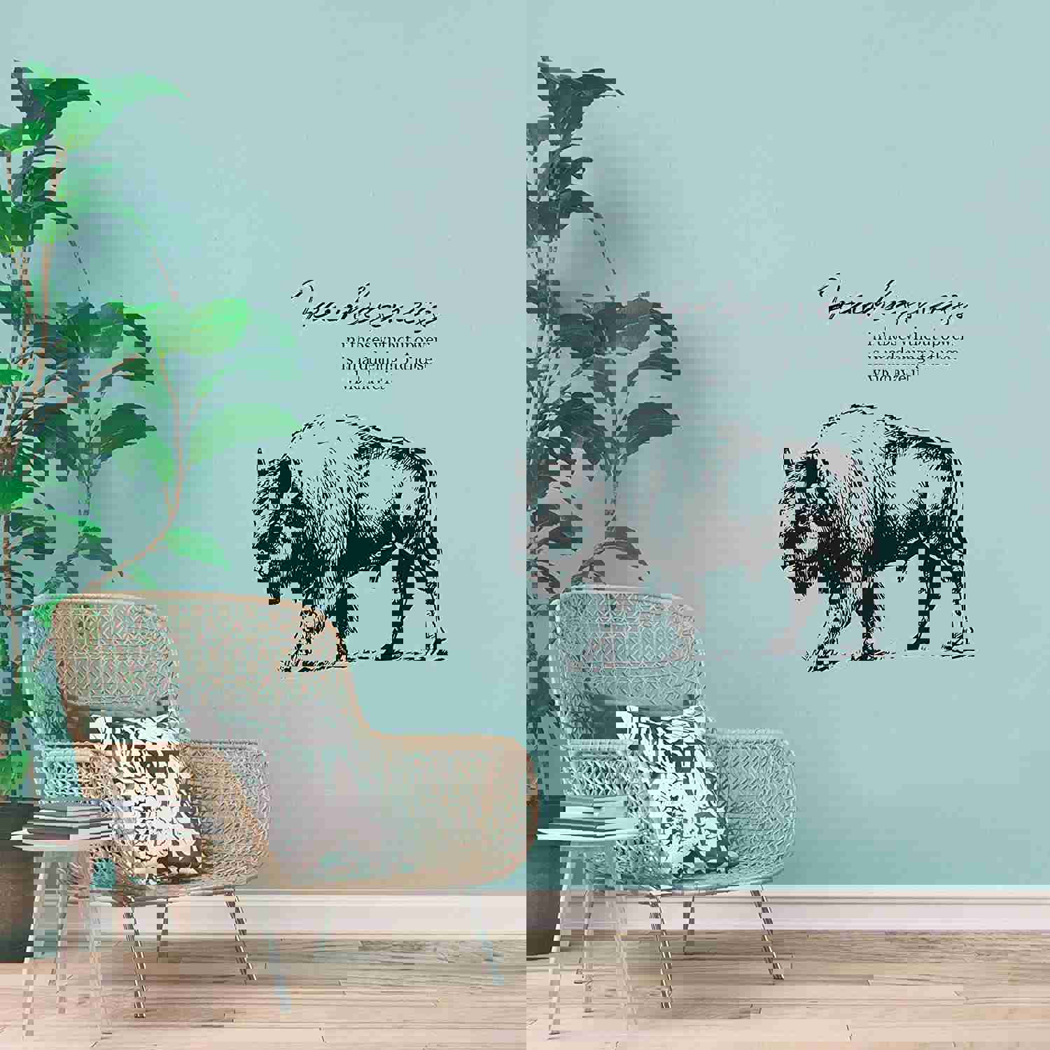 Animal Life Quote Vinyl Wall Sticker Decal - Fearlessness Yak Motivation Quote