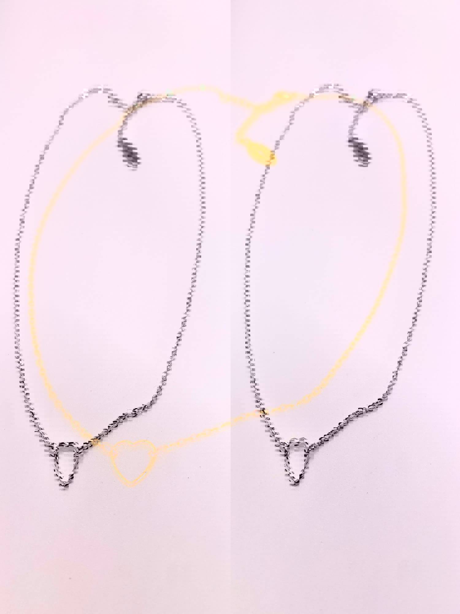 Outlined Heart Necklace - 18k Gold Filled with Lobster Clasp