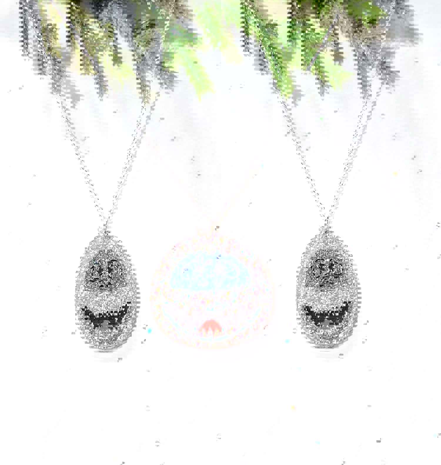 Bumble Yeti Glitter Sparkle Pendant Necklace - Christmas Nostalgia Gift