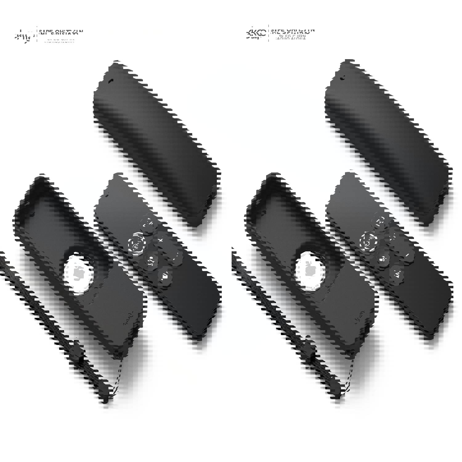R5 Locator Case for Apple TV Siri Remote 1st Gen [Black] - Premium Silicone Protection with AirTag Slot