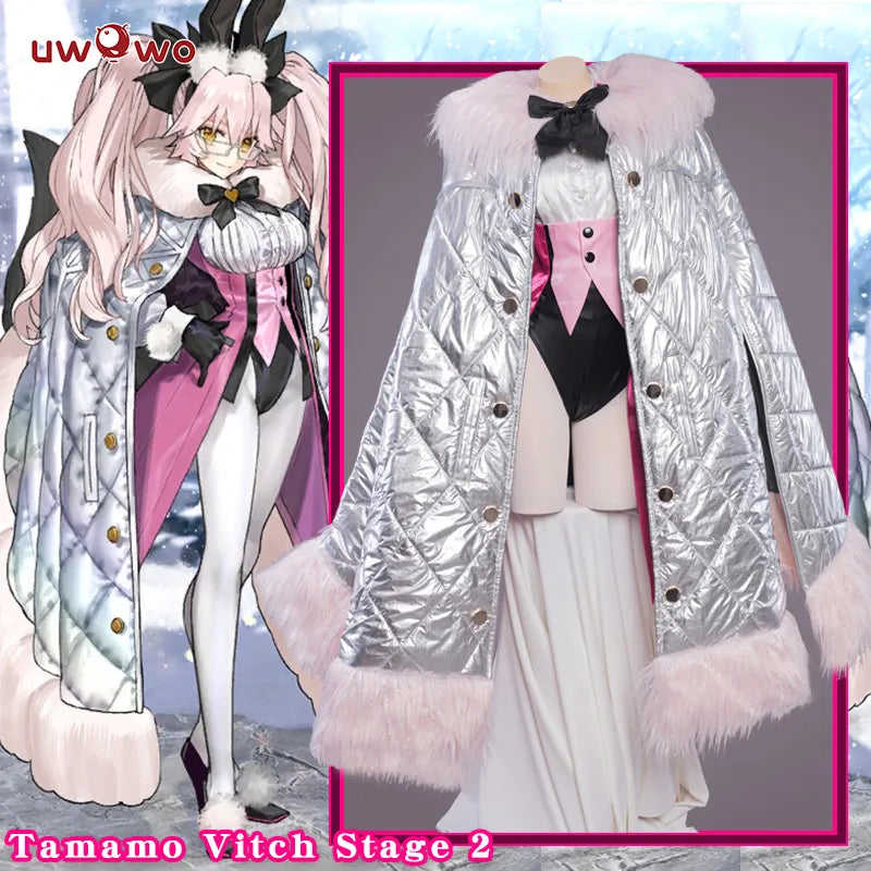 UWOWO Tamamo Cosplay Cape Vitch Stage 4 Costume Cloak Anime Jacket for Fate/Grand Order FGO 6th Anniversary
