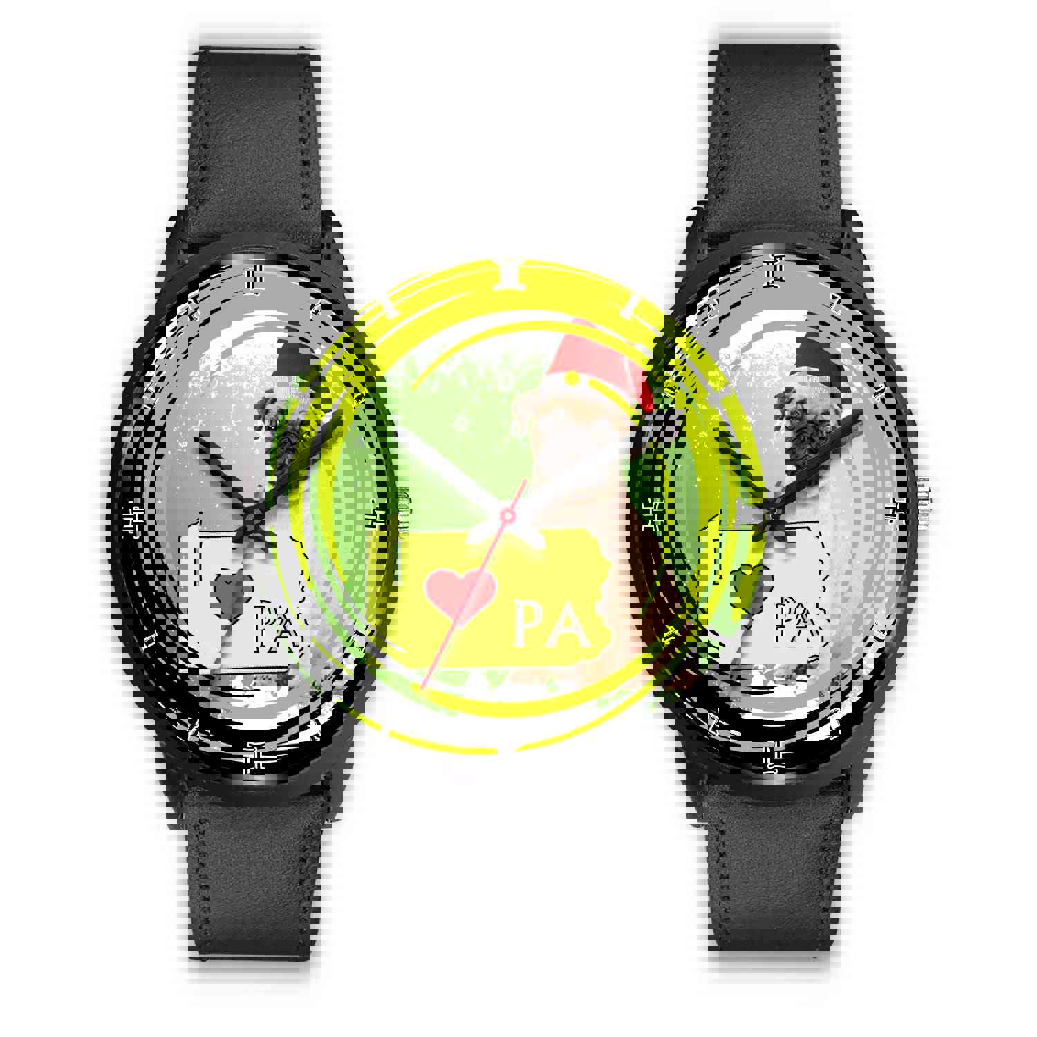 Pug Dog Pennsylvania Christmas Special Wrist Watch