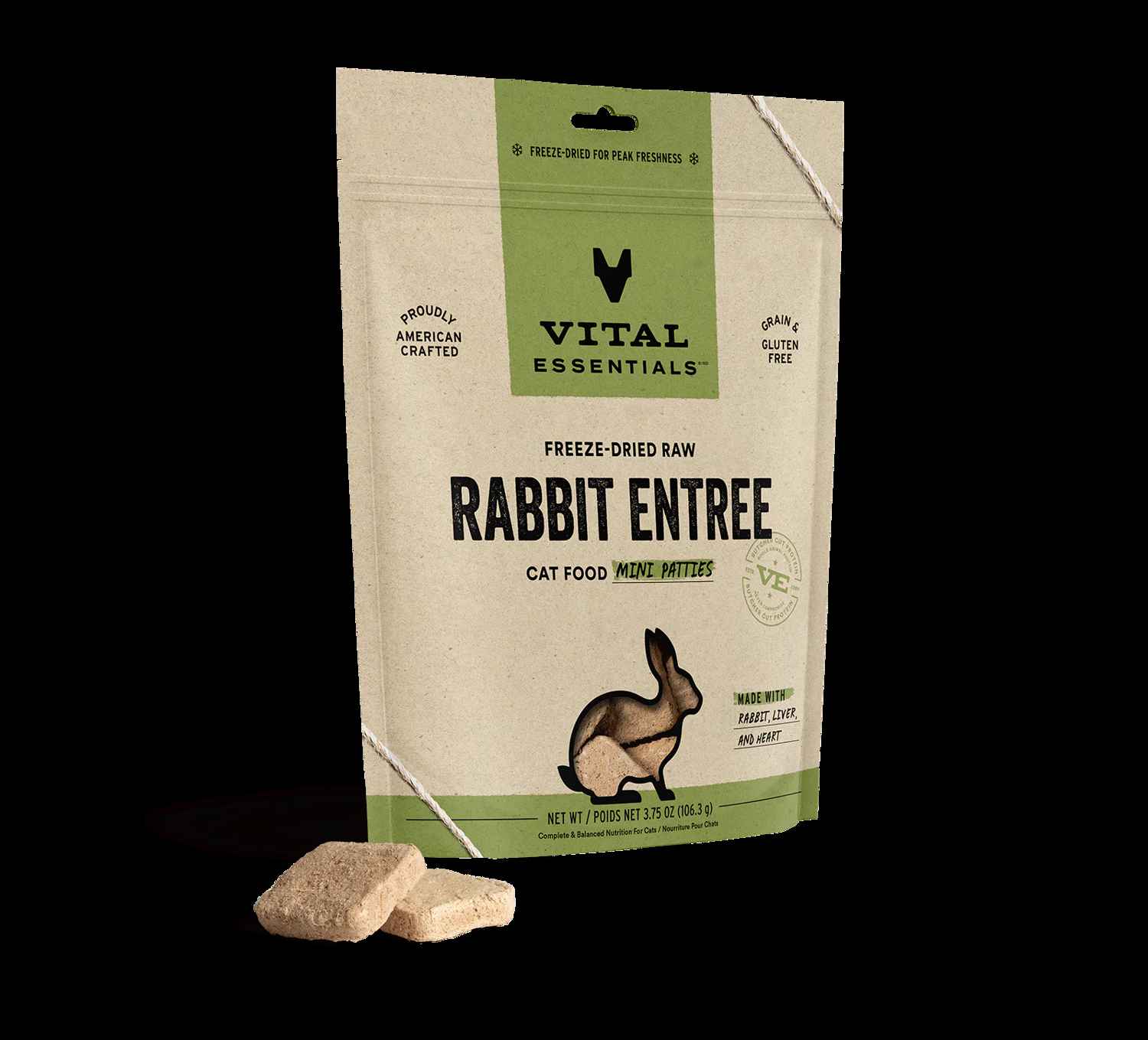 Vital Essentials Freeze-Dried Grain-Free Chicken Mini Patties Cat Food