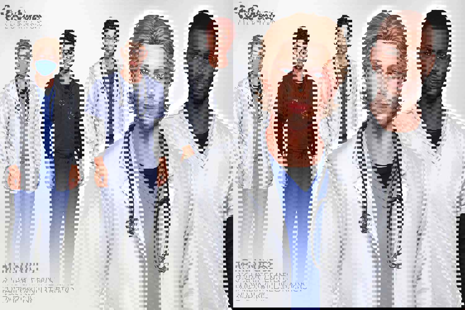 Handpainted Nurse Clipart PNG - 87 High-Quality Healthcare Illustrations