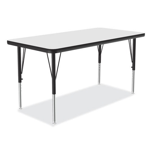 Correll Markerboard Activity Table - 48x24 Inches, White Top with Black Legs