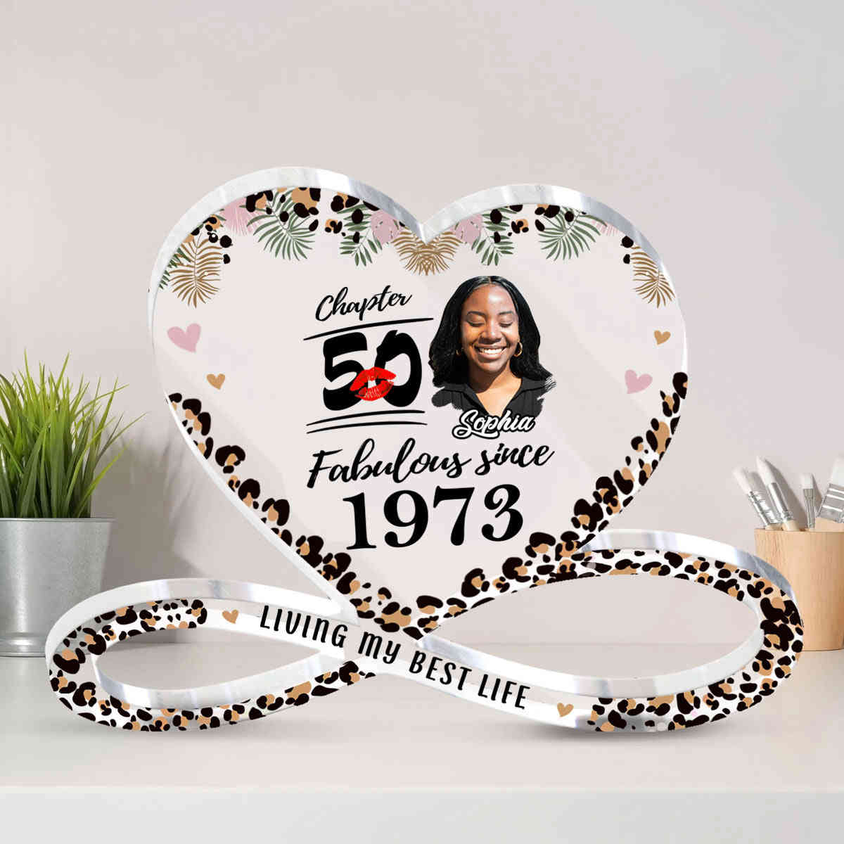 Personalized Acrylic Plaque - 50th Birthday Gifts For Her, 50 And Fabulous Gifts
