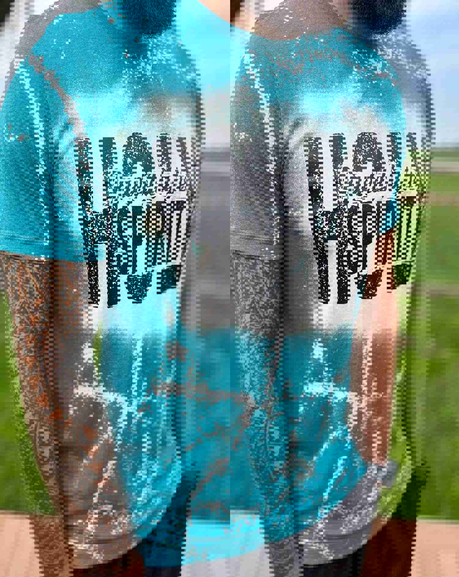 Powered by the Holy Spirit Bleached Shirt - Faith Based Christian Scripture Shirt