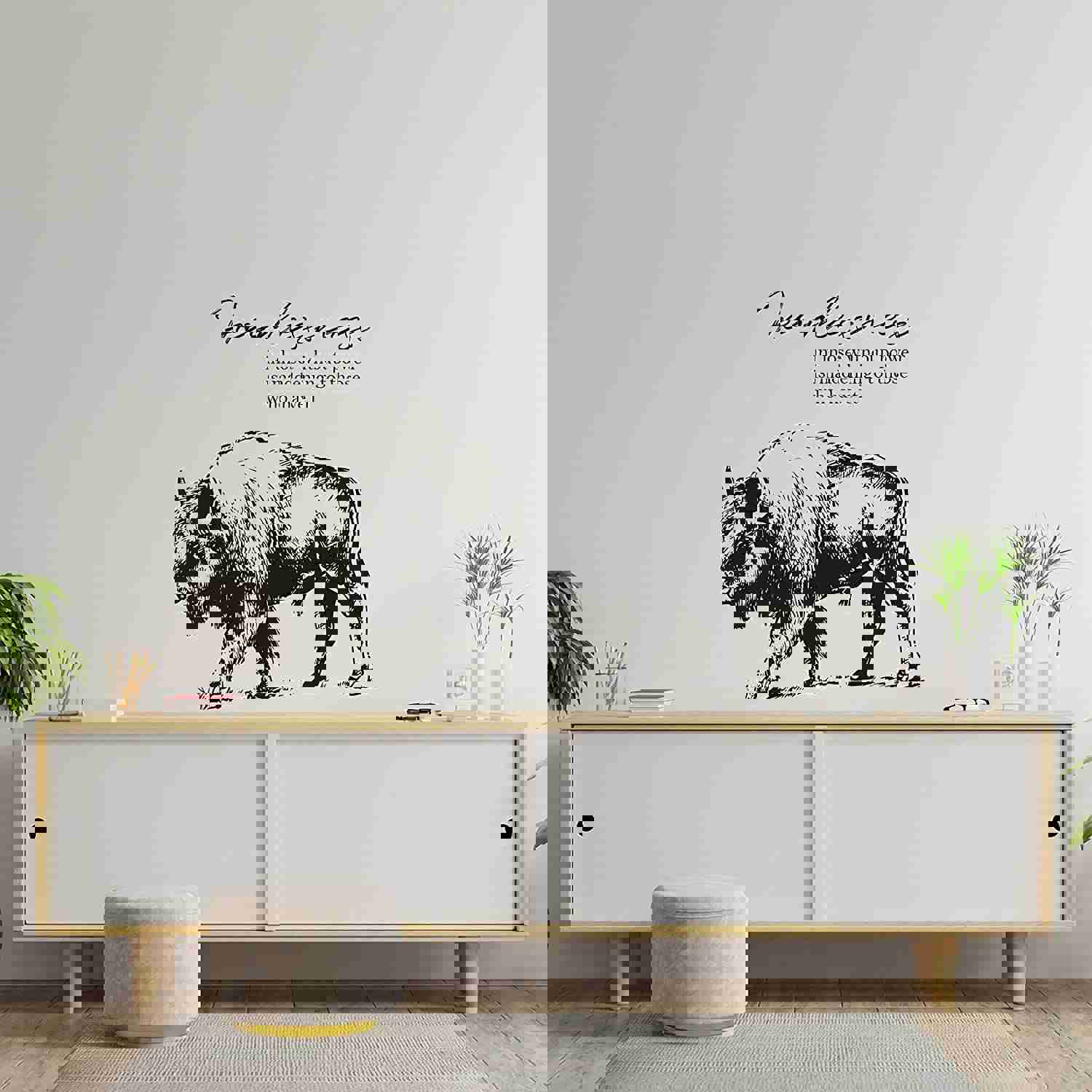 Animal Life Quote Vinyl Wall Sticker Decal - Fearlessness Yak Motivation Quote