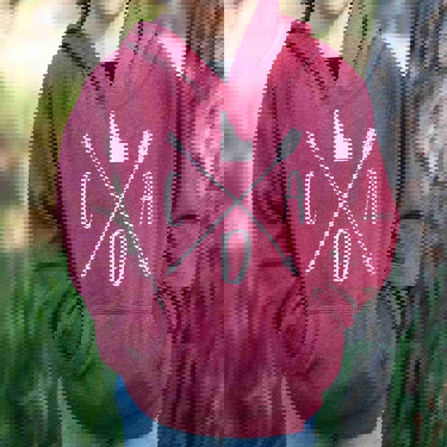 CDA Idaho Arrow Logo Maroon Kids Pullover Hoodie