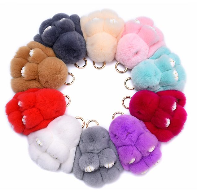 New Charm Decoration Gift Plush Bunny Toy Rex Rabbit Fur Bag Pendant Key Chain