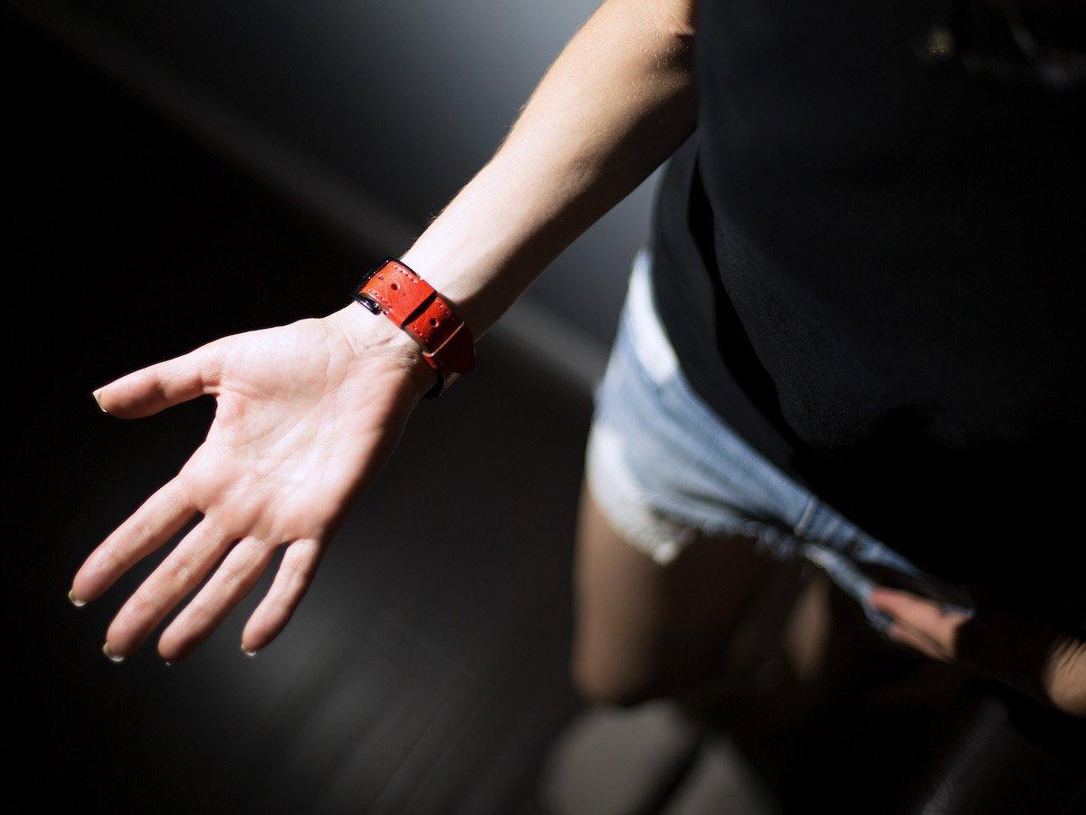 Italian Leather Apple Watch Band - Red