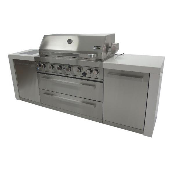 Mont Alpi MAI805-D 43 Stainless Steel Deluxe Outdoor Kitchen Island with 6 Burner Grill