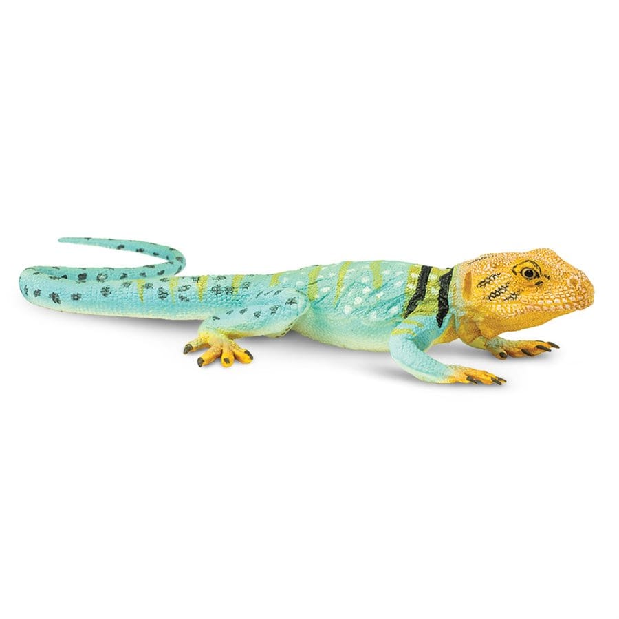 Collared Lizard Toy - Hand-Painted Reptile Figurine