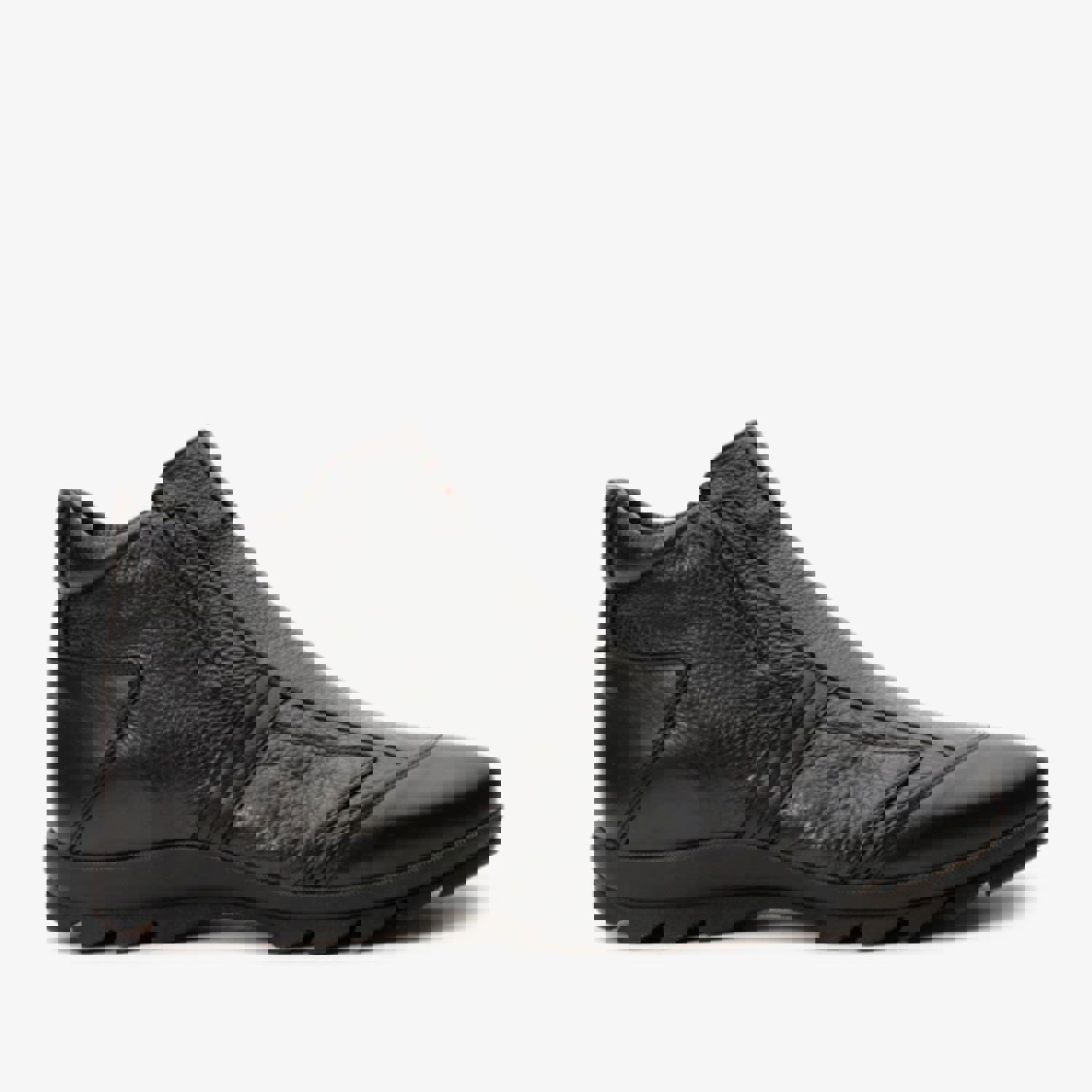 Montreal Black Leather Casual Zip-Up Ankle Men Boot