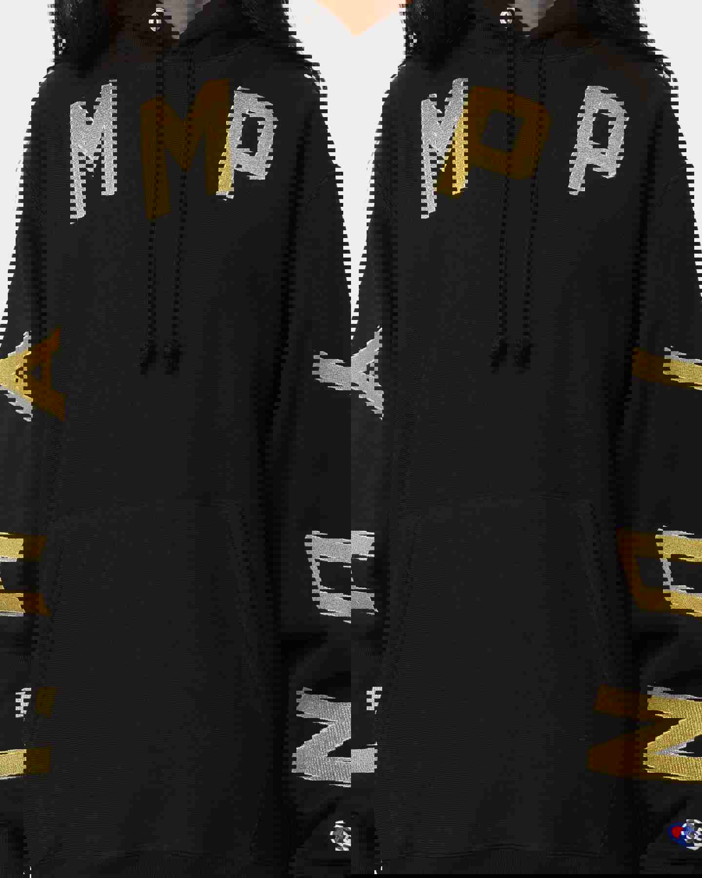 Champion Reverse Weave Large Arch Hoodie Black/Gold