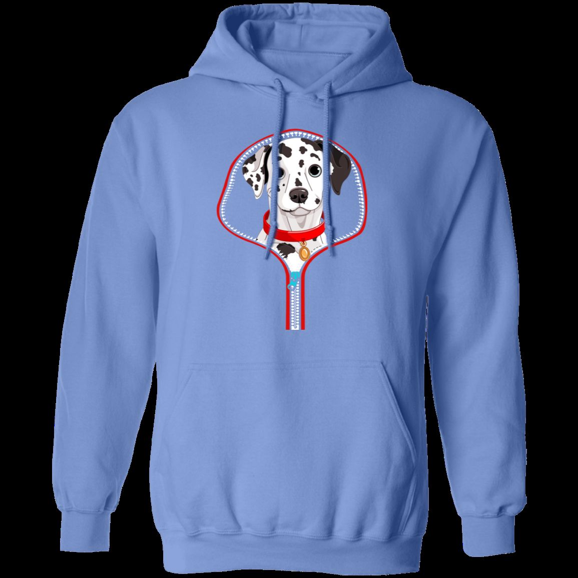 DALMATIAN ZIP-DOWN LADIES Pullover Hoodie - 8 oz Cotton/Poly Blend