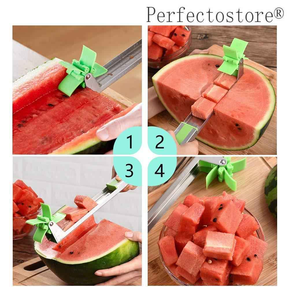 Perfectostore Stainless Steel Watermelon Slicer Cutter Knife Corer - Kitchen Gadget for Fruits & Vegetables