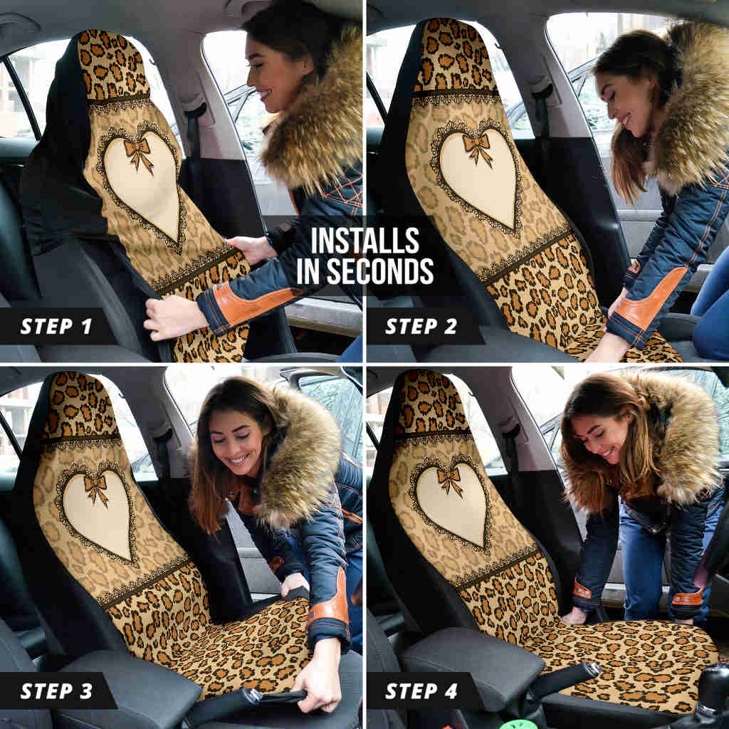 Leopard Heart Skin Wild Car Seat Covers