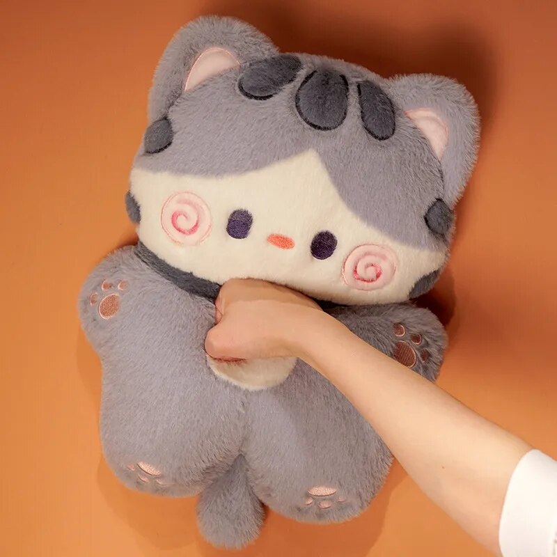 Hugging Cat Fluffy Toy - Cute Cartoon Plush Stuffed Animal for Baby Girls, Home, and Car Decoration