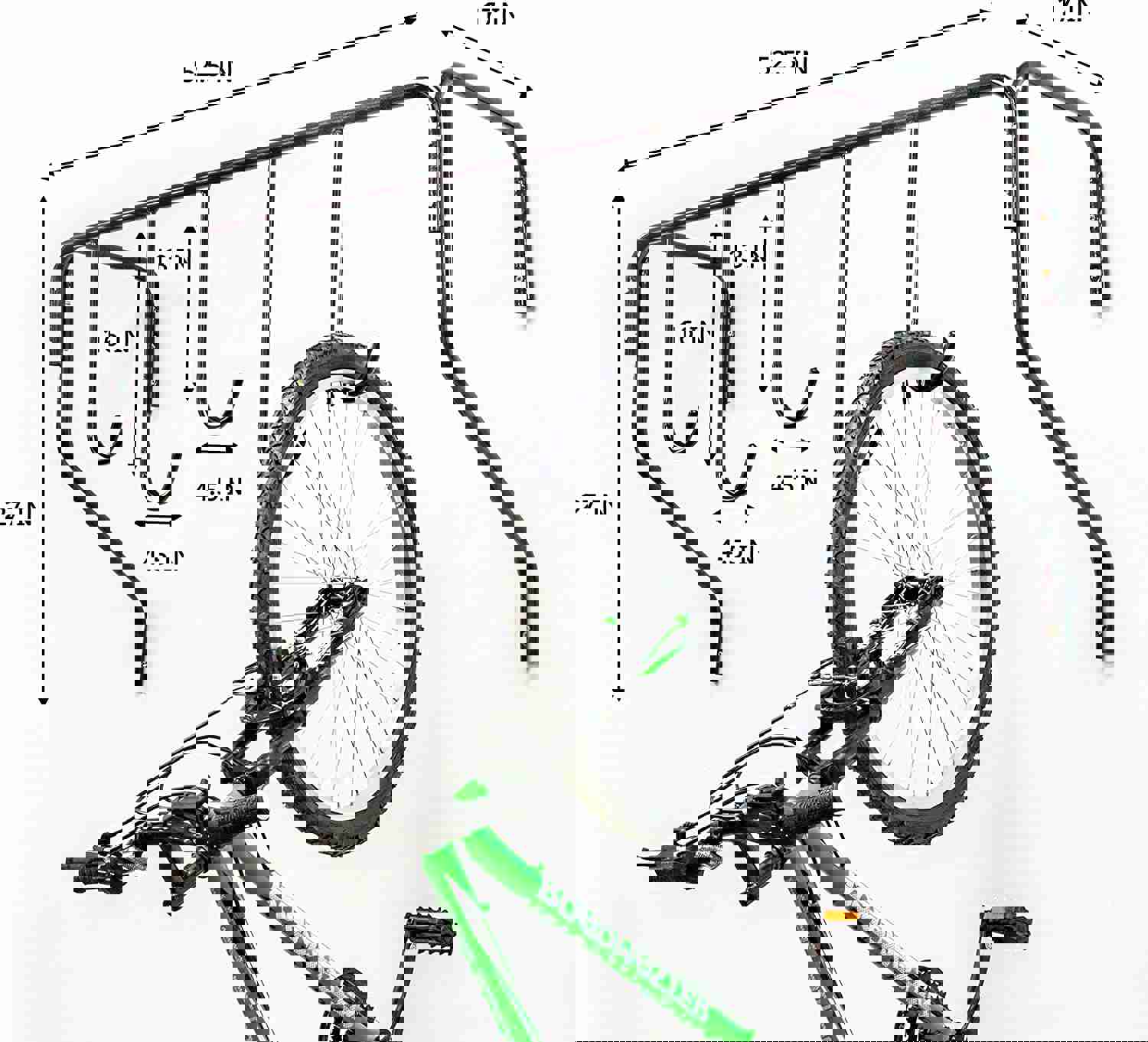 Garage Bike Rack, Wall Mounted Bicycle Storage Hanger with 5 Adjustable Hooks for Indoor & Home Use